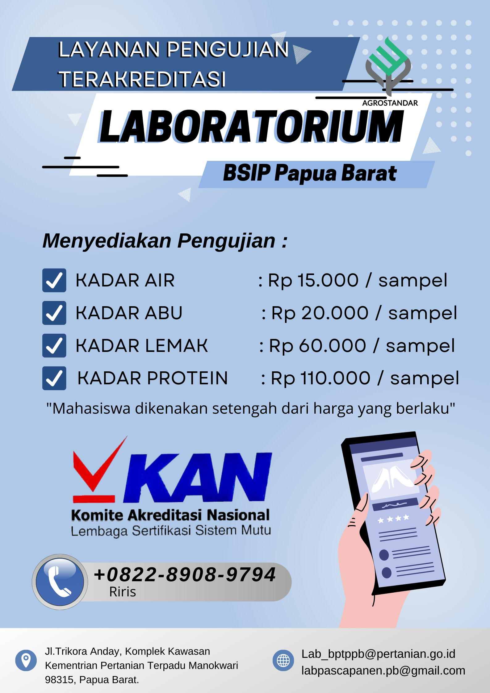 Tarif Pengujian Laboratorium